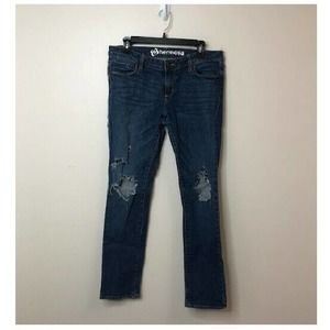 Bullhead Hermosa Women's Distressed Mid-Rise Skinny Jeans Stretch Blue Size 11